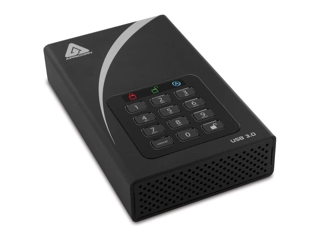 APRICORN A 3 del 2 abc 6 maso 1 5 Jks 9 wAys 4 gi 8 TicV 7 pars O cancel 3.0 USB