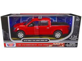 Motormax - 2019 Ford F-150 Lariat Crew Cab Unmarked Fire Department Pickup Truck 1/24 Law Enforcement & Public Service Series - Red