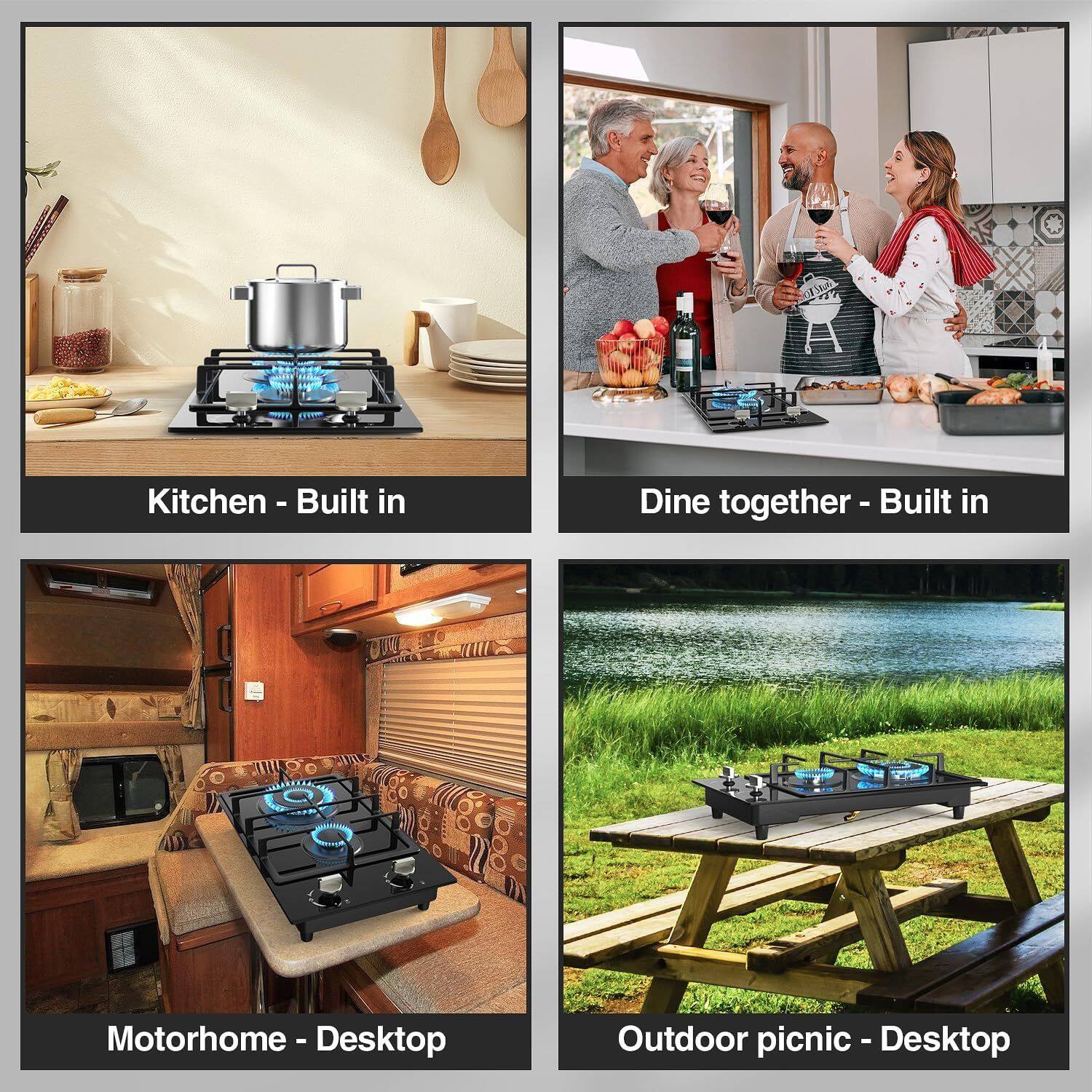 - Kitchen - Built in
- Dine together - Built in
- Motorhome - Desktop
- Outdoor picnic - Desktop
