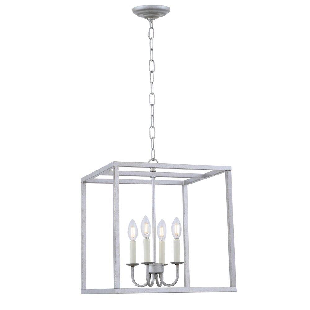 Alt View 4. Living District - Eclipse 4 Light Vintage Silver Pendant - Vintage Silver.