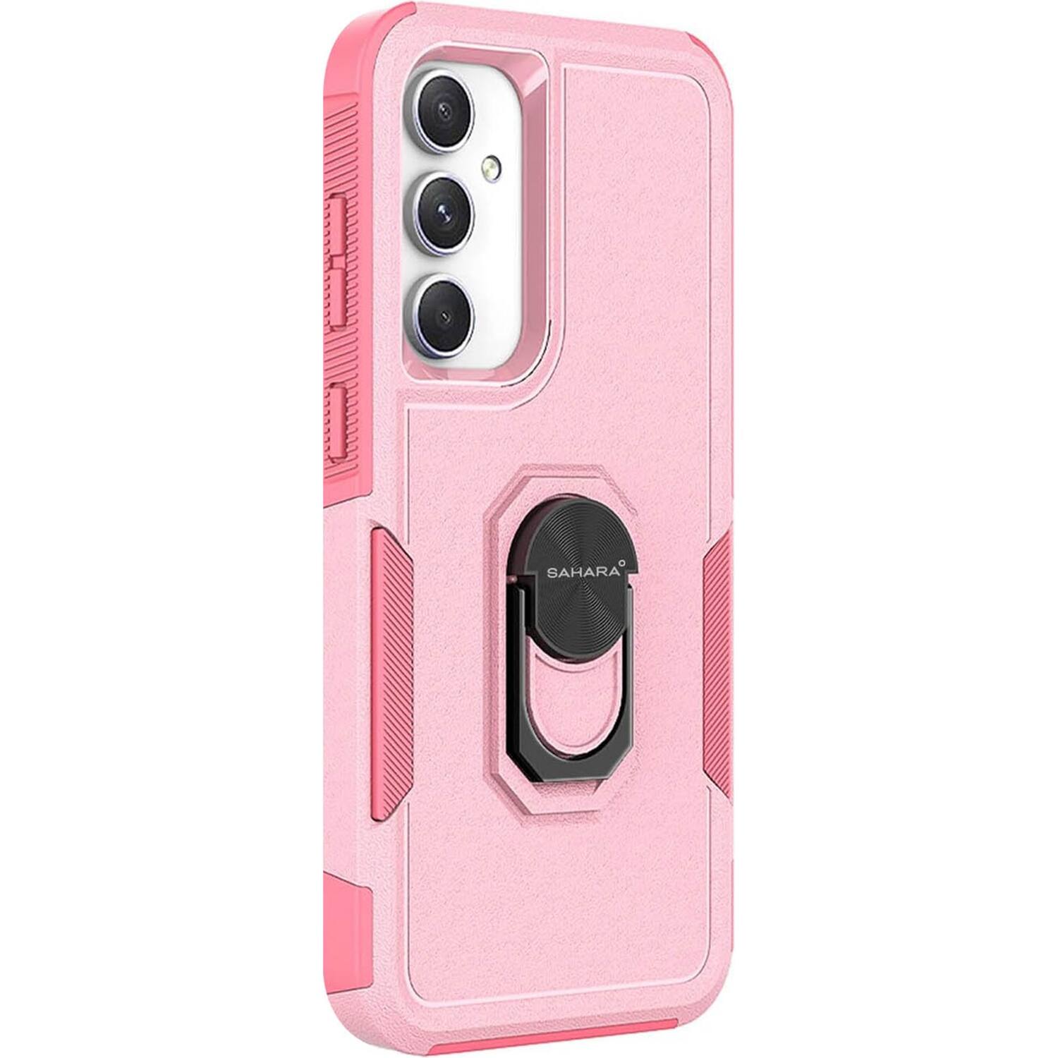 Angle. SaharaCase - Raider Series Heavy-Duty Case for Samsung Galaxy S24 FE - Desert Rose.