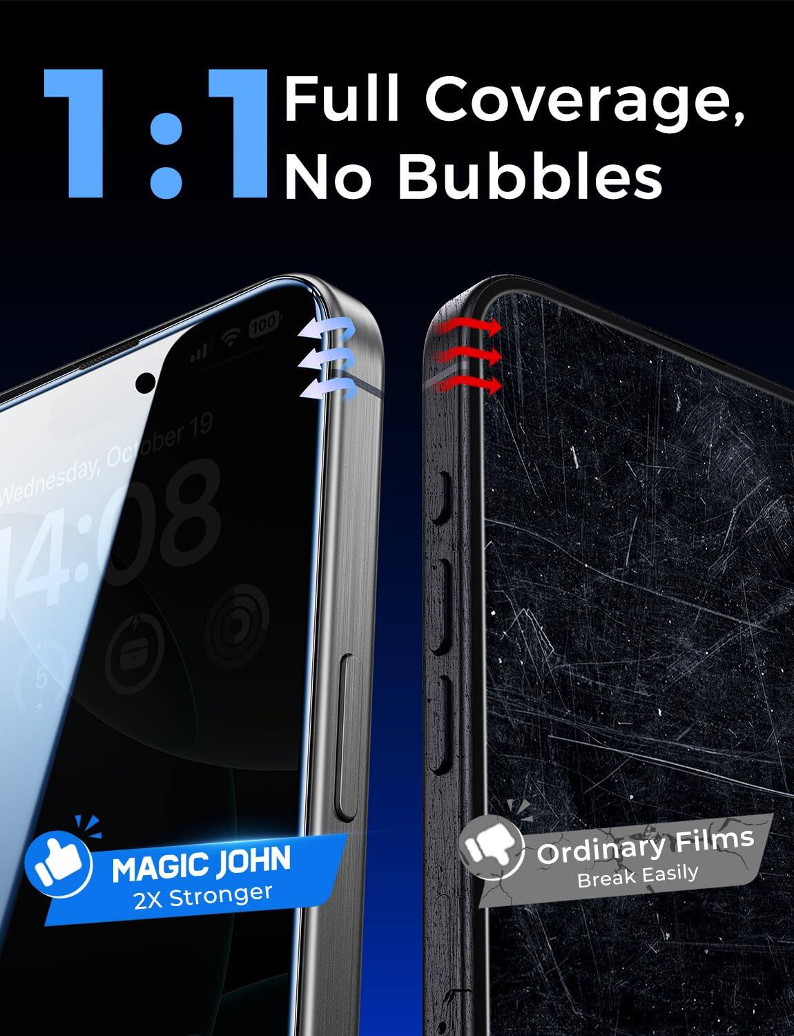 1:1 Full Coverage, No Bubbles

100 19 October Wednesday, 14:08

MAGIC JOHN 2X Stronger
Ordinary Films Break Easily