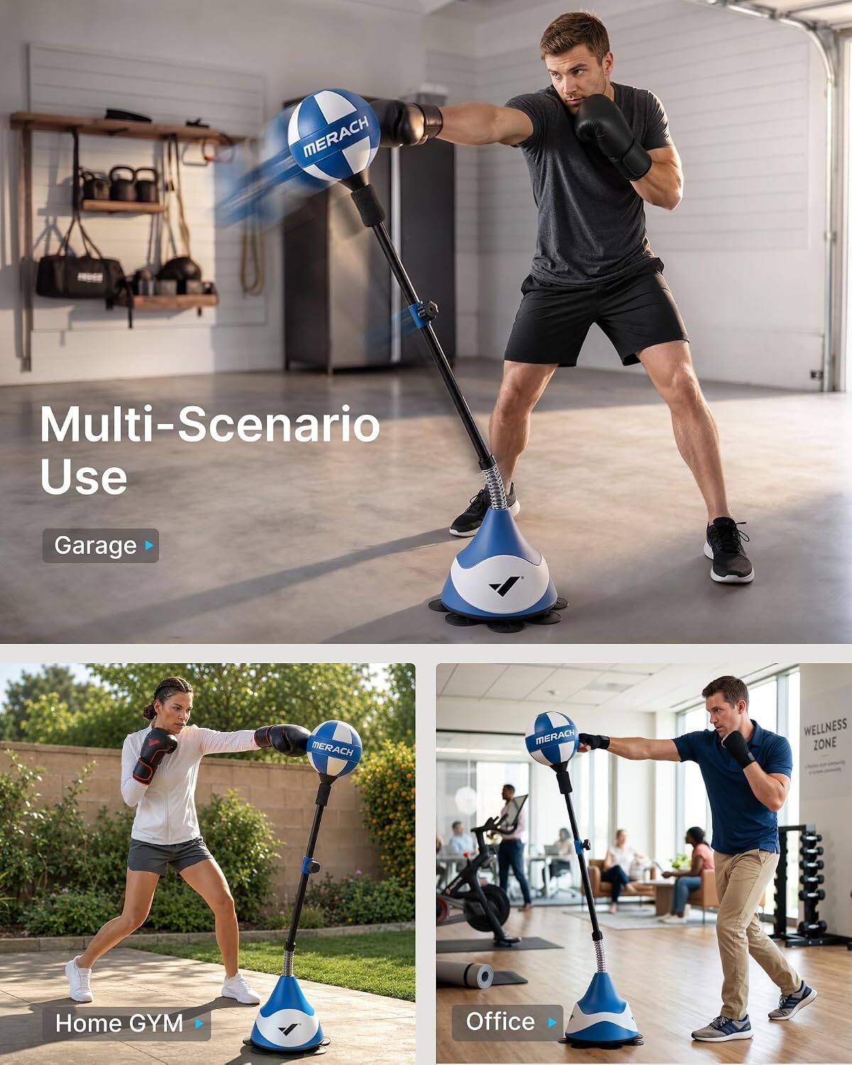 MERACH

Multi-Scenario Use

Garage

MERACH

WELLNESS ZONE

Home GYM

Office