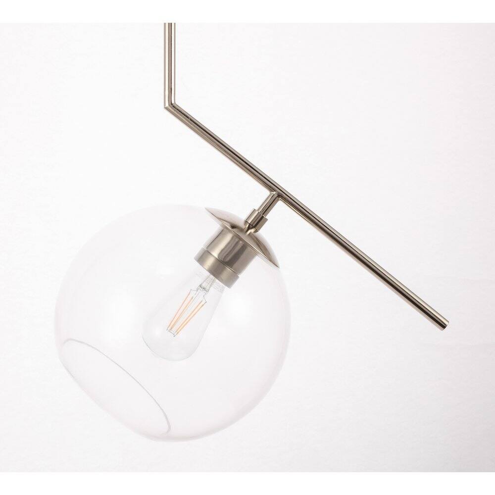 Angle. Living District - Ryland 1 Light Chrome And Clear Glass Pendant - Chrome And Clear Glass.