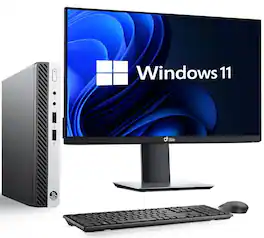HP - Refurbished Excellent - ProDesk G4 Tiny Desktop PC | Intel i5-8th 2.10GHz | 16GB RAM | 256GB SSD | 24" LED | KB & Mouse | Wi-Fi | Windows 11 - Black