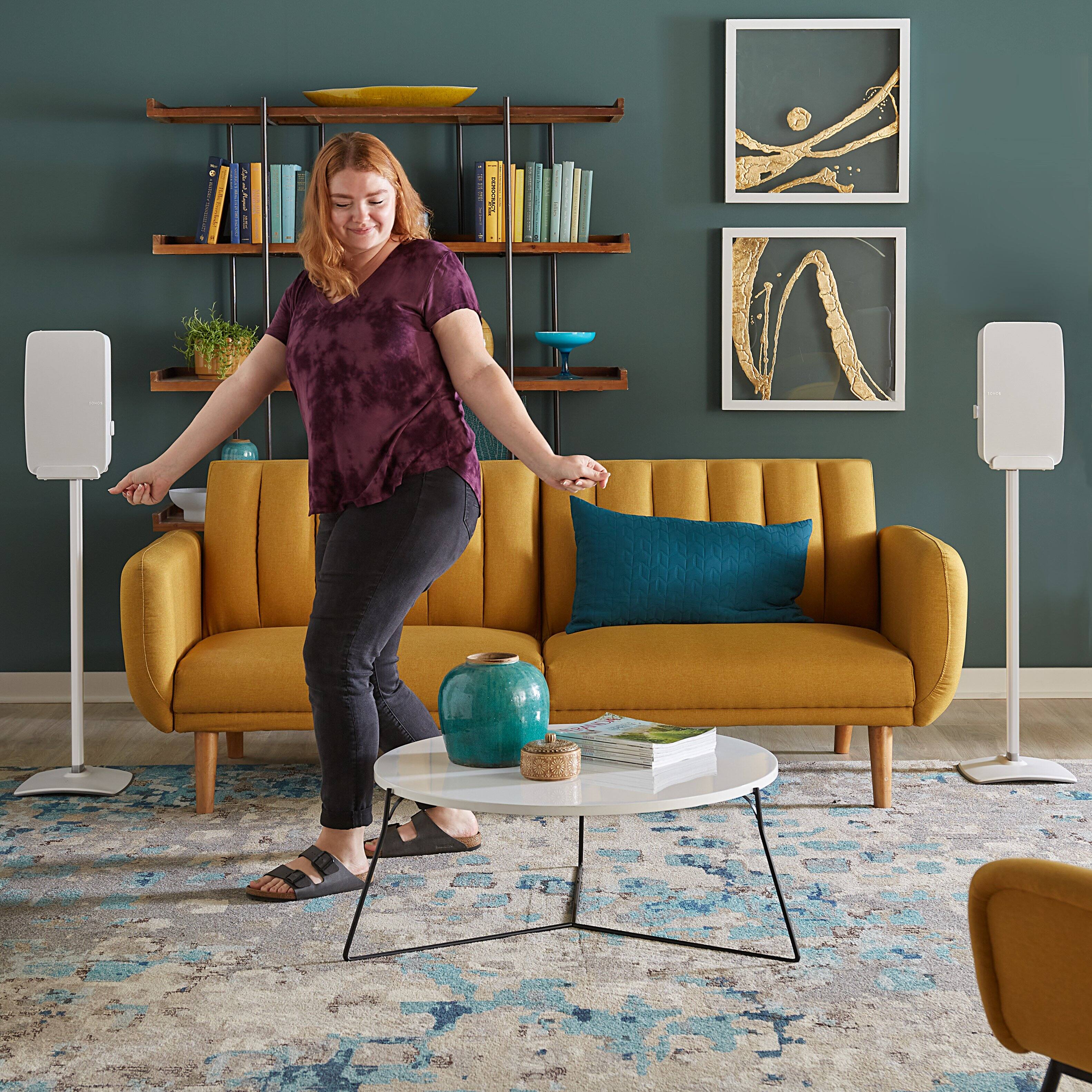 Alt View 13. Sanus - Wireless Speaker Stands Designed for Sonos Five and Play: 5 Speakers - White.