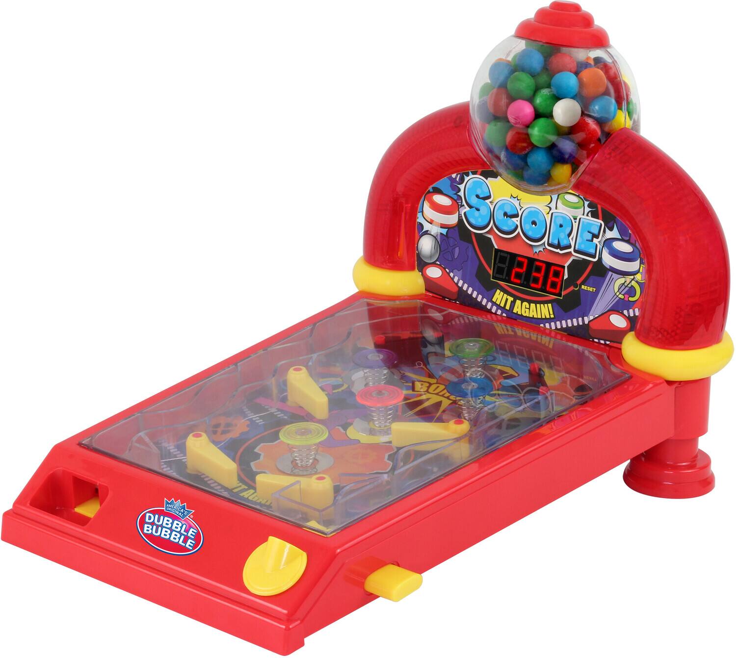PopMarket - Dubble Bubble DB100P Pinball Gumball Machine - Lights - Sounds (Red) - COLLECTIBLES - Multicolor