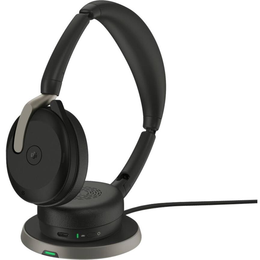 Alt View 8. Jabra - Jabra Evolve2 65 Flex Headset - Stereo - Wireless - Bluetooth - 98.4 ft - 20 Hz to 20 kHz - On-ear - Binaural - Blue.