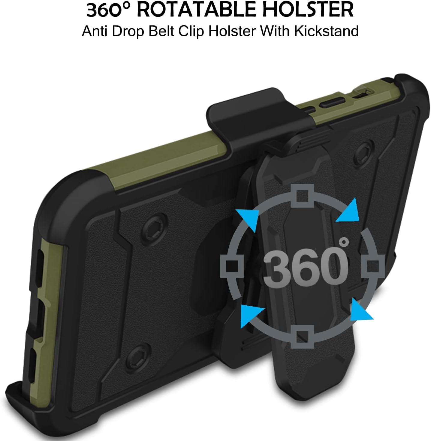 360° ROTATABLE HOLSTER  
Anti Drop Belt Clip Holster With Kickstand