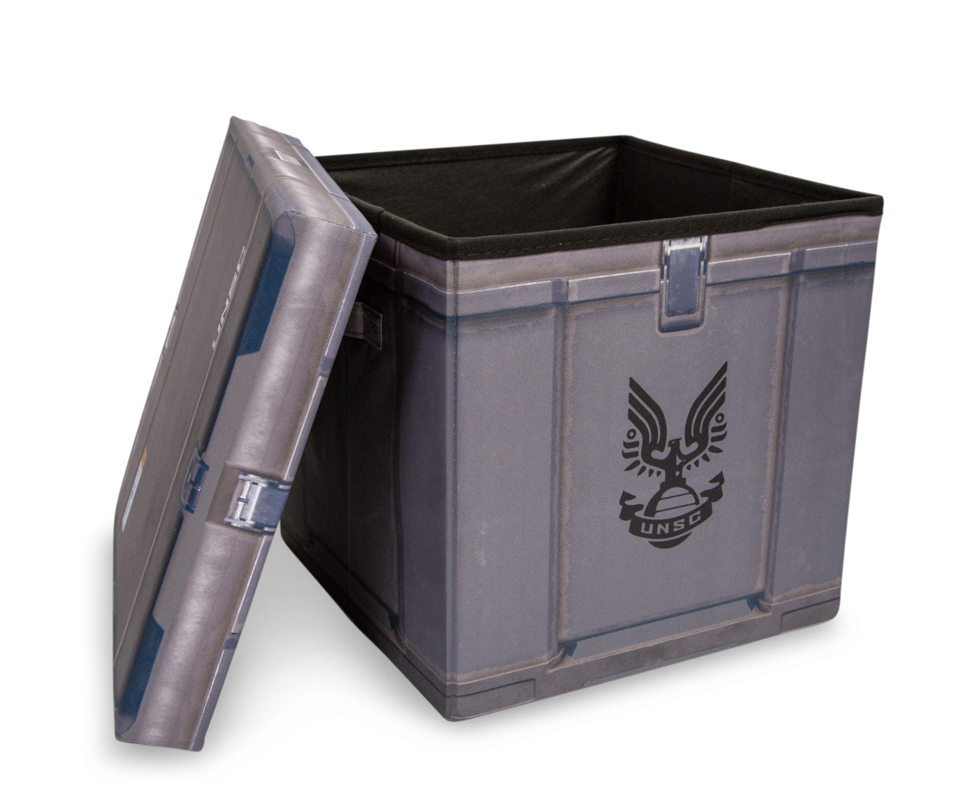 Alt View 1. Halo - HALO Ammo Crate Storage Bin Cube Organizer with Lid | 15 Inches - Silver.