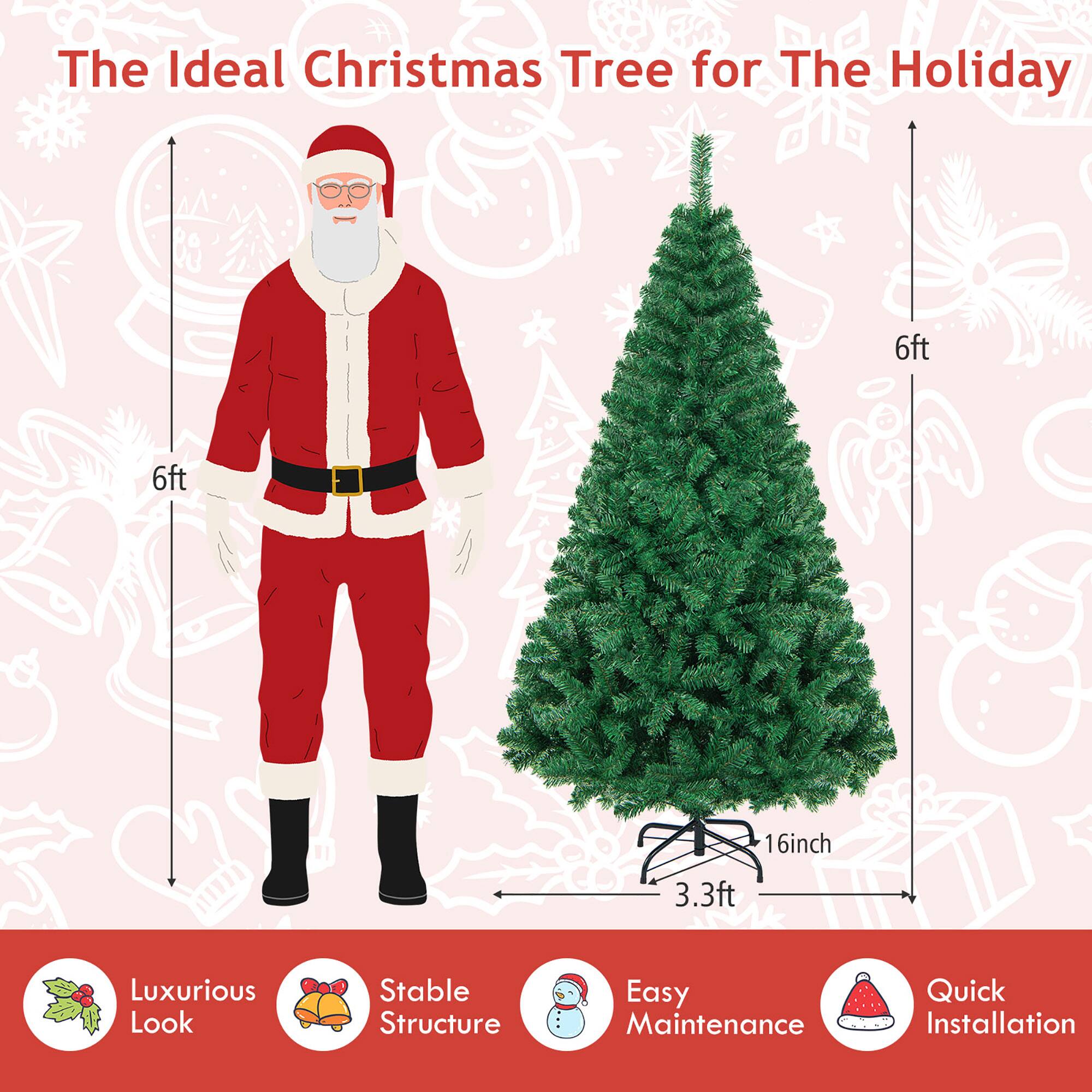 The Ideal Christmas Tree for The Holiday

- 6ft
- 6ft
- 16inch
- 3.3ft

Luxurious Look
Stable Structure
Easy Maintenance
Quick Installation