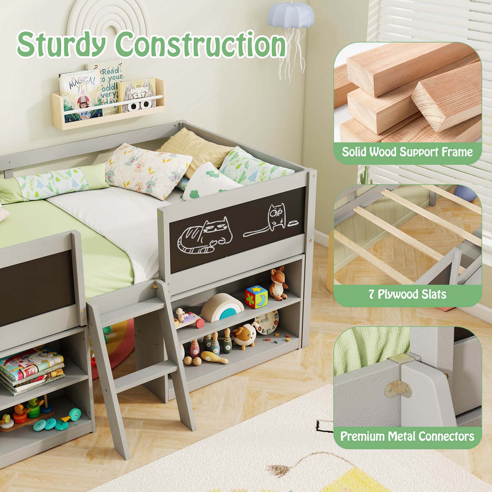 Sturdy Construction: Read MAGIGAL 0 your YET oddl T very H v F Solid Wood Support Frame P 7 Plywood Slats A Premium Metal Connectors