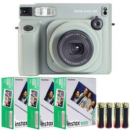INSTAX WIDE 400 Instant Film Camera + 3x FUJIFILM INSTAX WIDE 2X10 Film - Gray