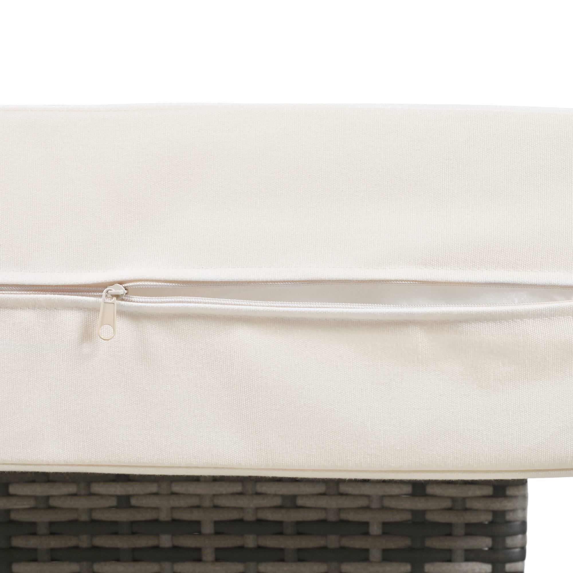 Alt View 9. Siljoy - U-shaped multi-person outdoor sofa set, suitable for gardens, backyards, and balconies - White.