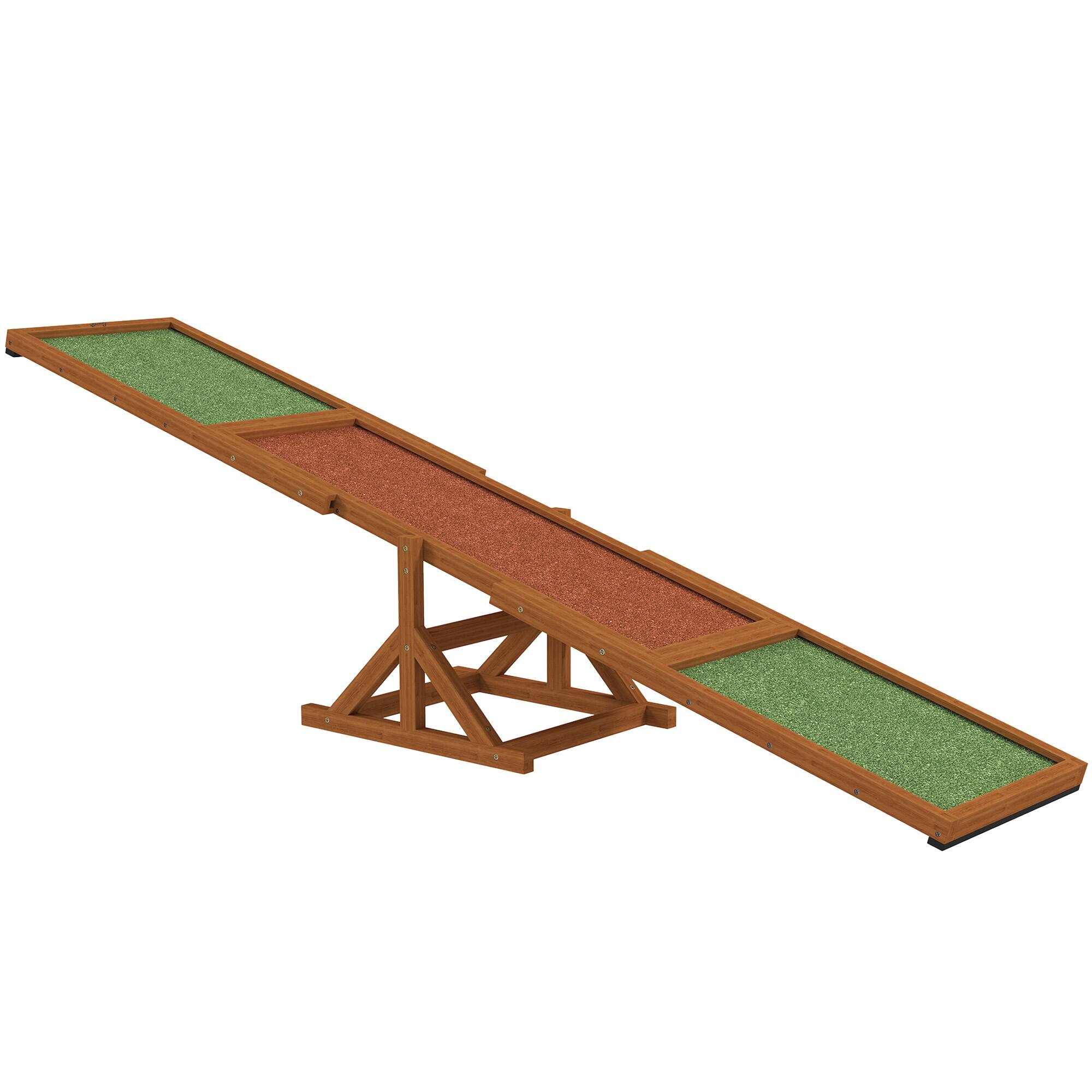 Front. Pawhut - Wooden Dog Agility Seesaw, Training Exercise, Platform Equipment, Weather Resistant, 83" L x 16" W x 14" H - Orange.