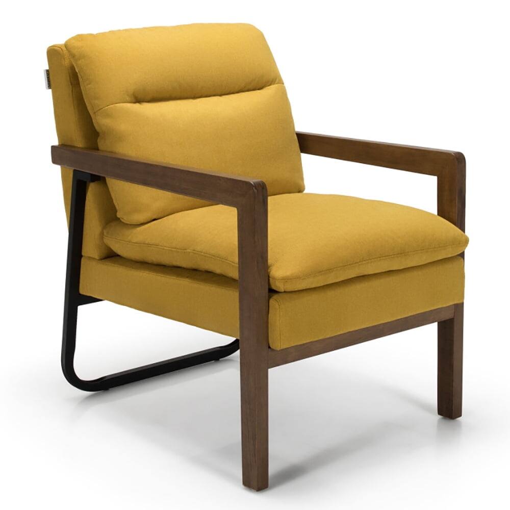 Front. Kadyn - Lounge Chair, Accent Armchair Leisure Chair, Suitable for Home Decor & Daily Use - Yellow.