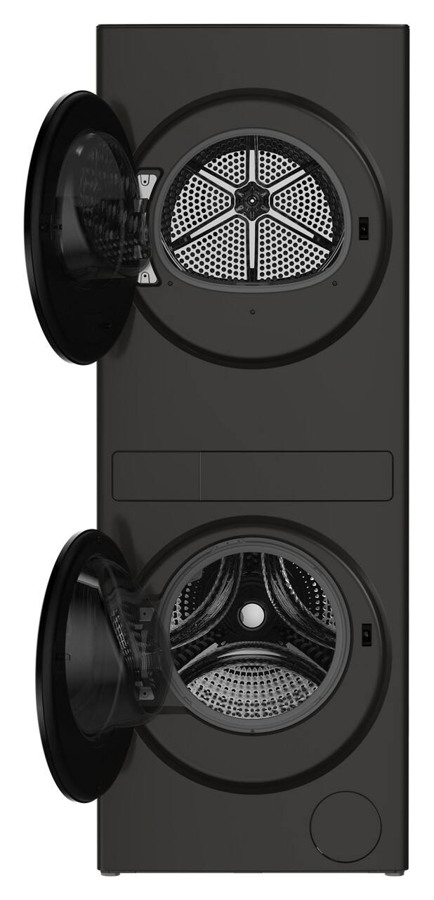 Alt View 1. Whirlpool - 2.7 Cu. Ft. Washer and 4.3 Cu. Ft. Electric Dryer Ventless Heat Pump Laundry Tower and Energy Star - Titanium Metallic.