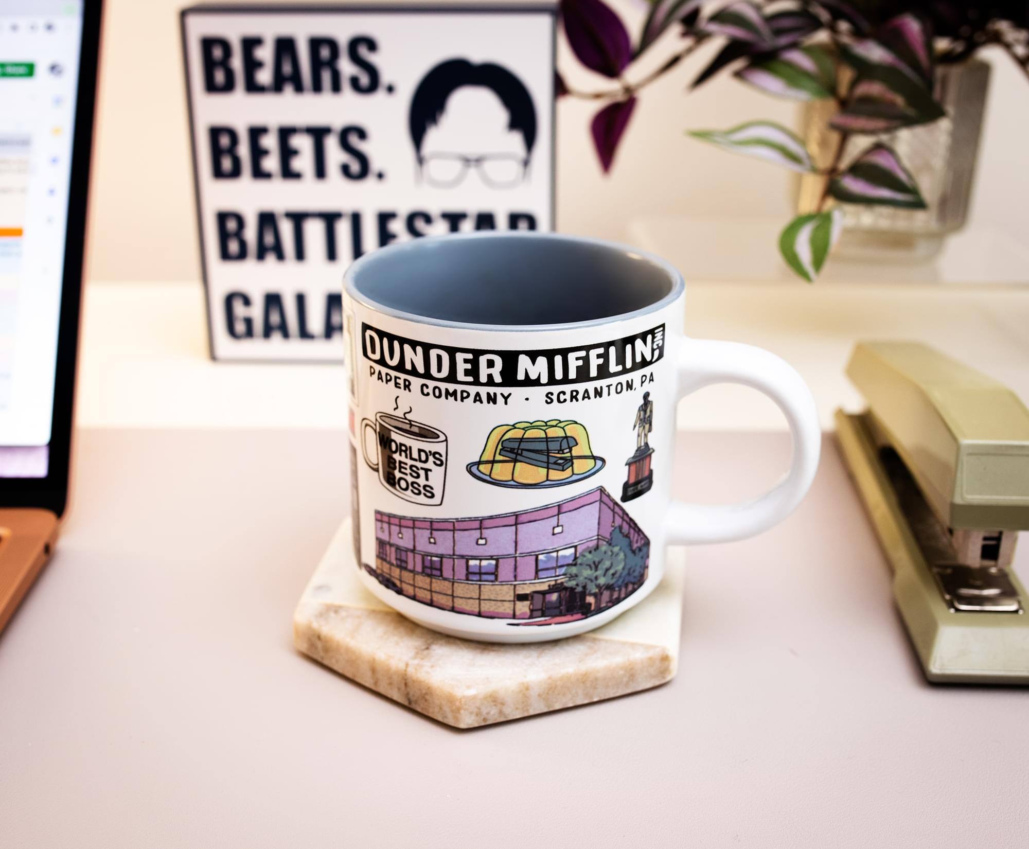 BEARS. BEETS. BATTLESTAR GALACTICA.  
DUNDER MIFFLIN PAPER COMPANY - SCRANTON, PA  
WORLD'S BEST BOSS