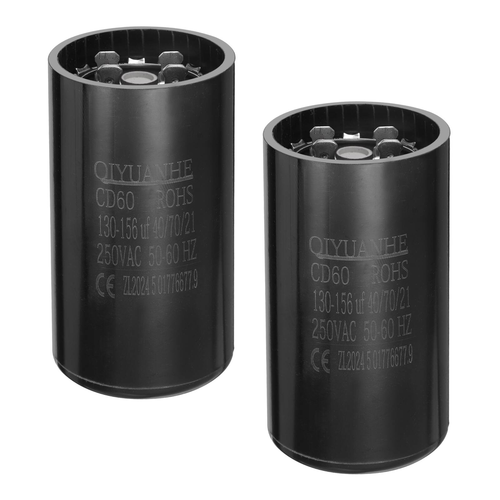 Unique Bargains - 2pcs CD60 Motor Run Capacitor, 130-156uF MFD AC250V, 50-60Hz, for Motor 46x86mm - Black price history on PriceWatchPro
