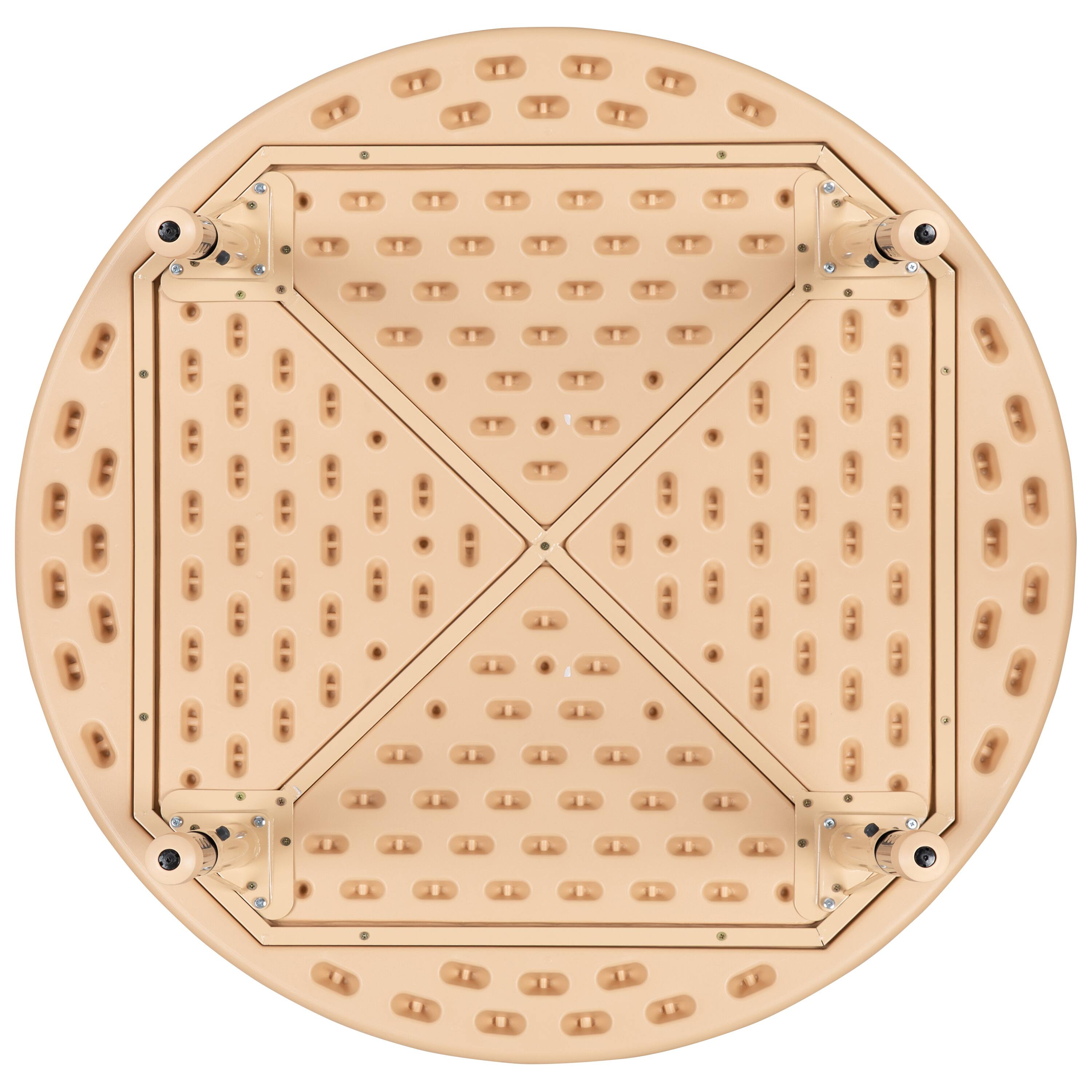 Alt View 7. Emma + Oliver - 45" Round Plastic Height Adjustable Activity Table - Natural.
