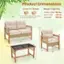 Product Dimensions:

* Coffee Table: 180 lbs
* Each Chair: 400 lbs

The time of receipt may vary. The screws are in box 1.

Loveseat:

* Weight Capacity: 800 lbs
* Dimensions: 29.5" x 39" x 24"
* Seat Height: 20"
* Arm Height: 42.5"
* Seat Depth: 19"
* Arm Depth: 4"
* Seat Width: 25"
* Arm Width: 23"
* Seat Height: 19"