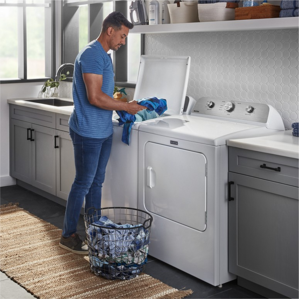 Alt View 6. Maytag - Maytag - 7.0 Cu. Ft. Electric Dryer with Wrinkle Prevent - White - White.