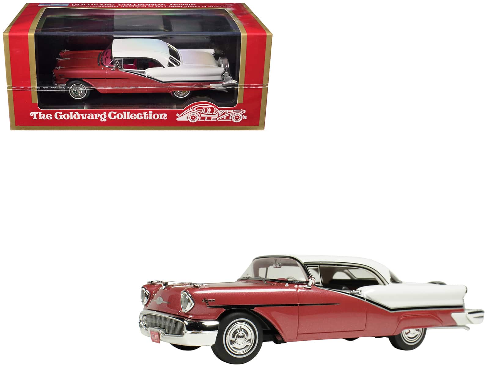 Goldvarg Collection - 1957 Oldsmobile Starfire Royal Glow Red and Alcan White Limited Edition to 200 pieces Worldwide 1/43 - Red and White