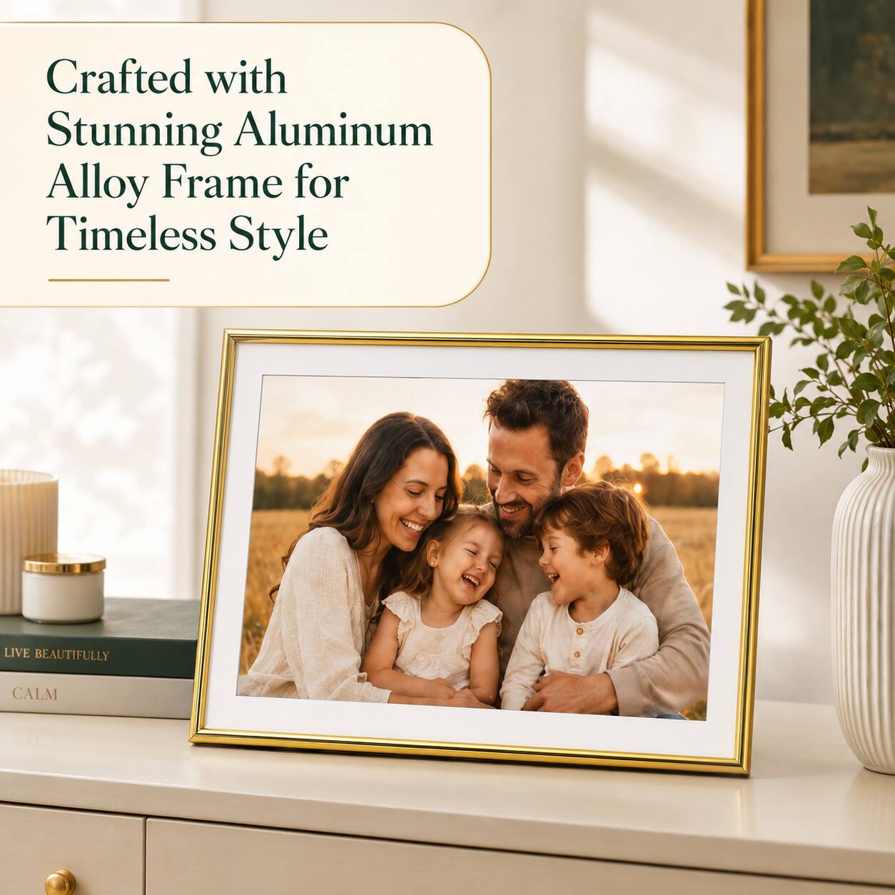 Crafted with Stunning Aluminum Alloy Frame for Timeless Style

LIVE BEAUTIFULLY CALM