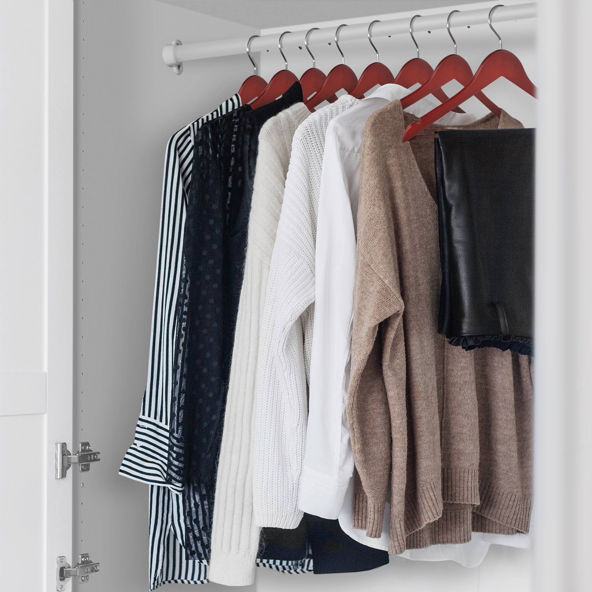 Alt View 3. Casafield - 10 Wooden Suit Hangers - Cherry.