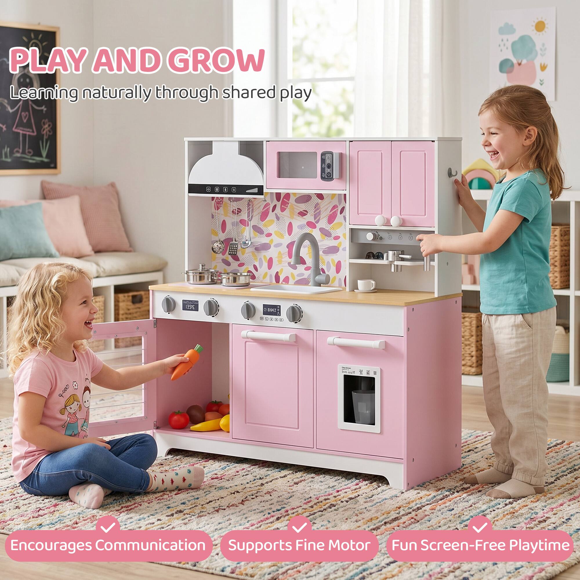 PLAY AND GROW  
Learning naturally through shared play

- Encourages Communication
- Supports Fine Motor
- Fun Screen-Free Playtime