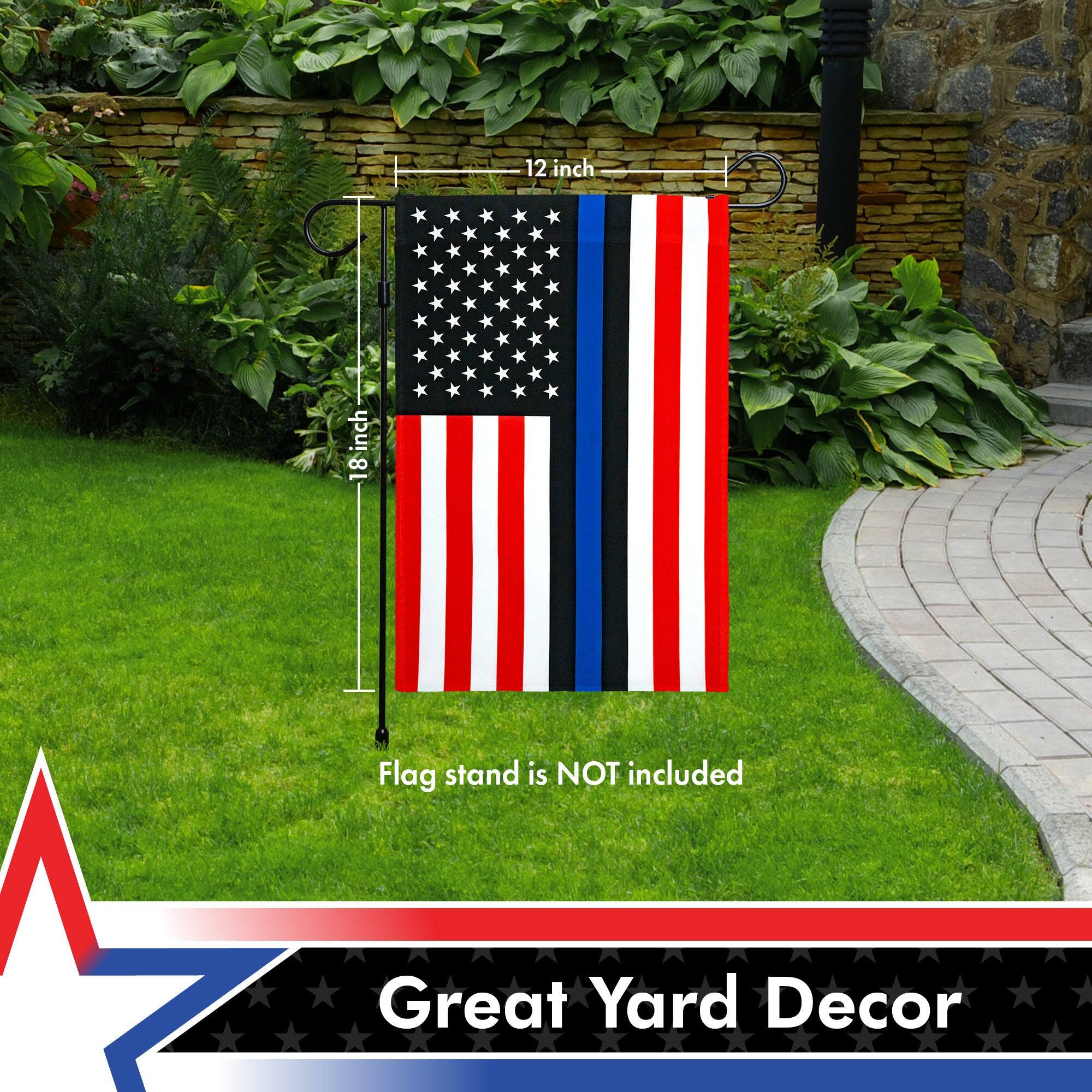 12 inch x 18 inch Flag stand is NOT included Great Yard Decor