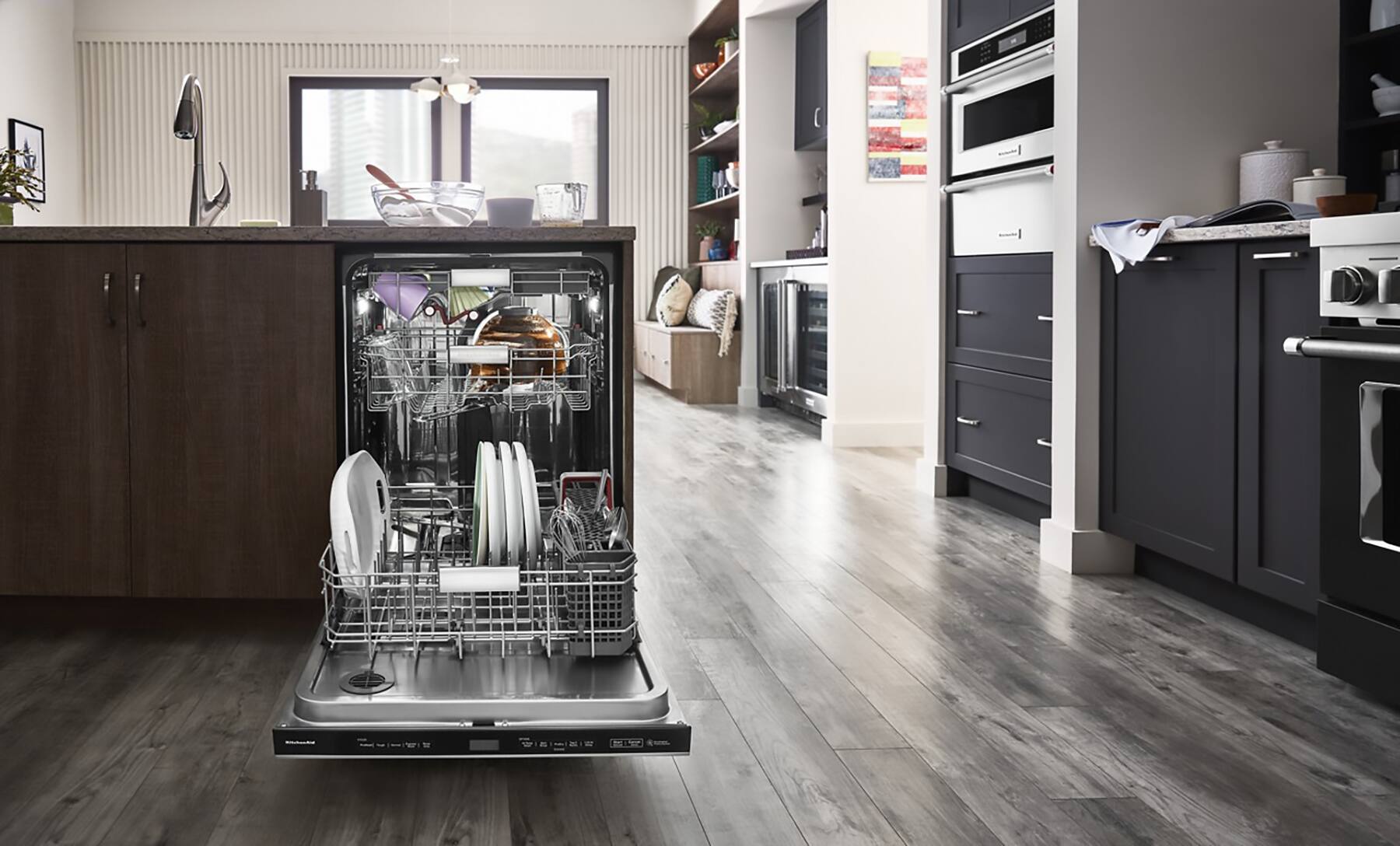 Alt View 33. KitchenAid - KitchenAid - 24" Top Control Built-in Tub Dishwasher with 3rd Rack, 360 Max Jets, 44 dBA - Stainless Steel - Stainless Steel with PrintShieldâ„¢ Finish.