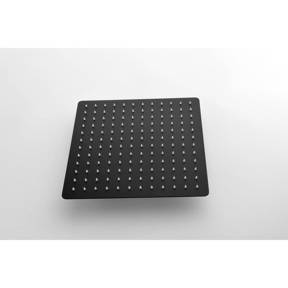 Back. JUJABU - Matte Black Shower System with Shower Head, Slide Bar, Bodysprays, Shower Arm, Hose, Valve Trim, and Lever Handles - Matte Black.