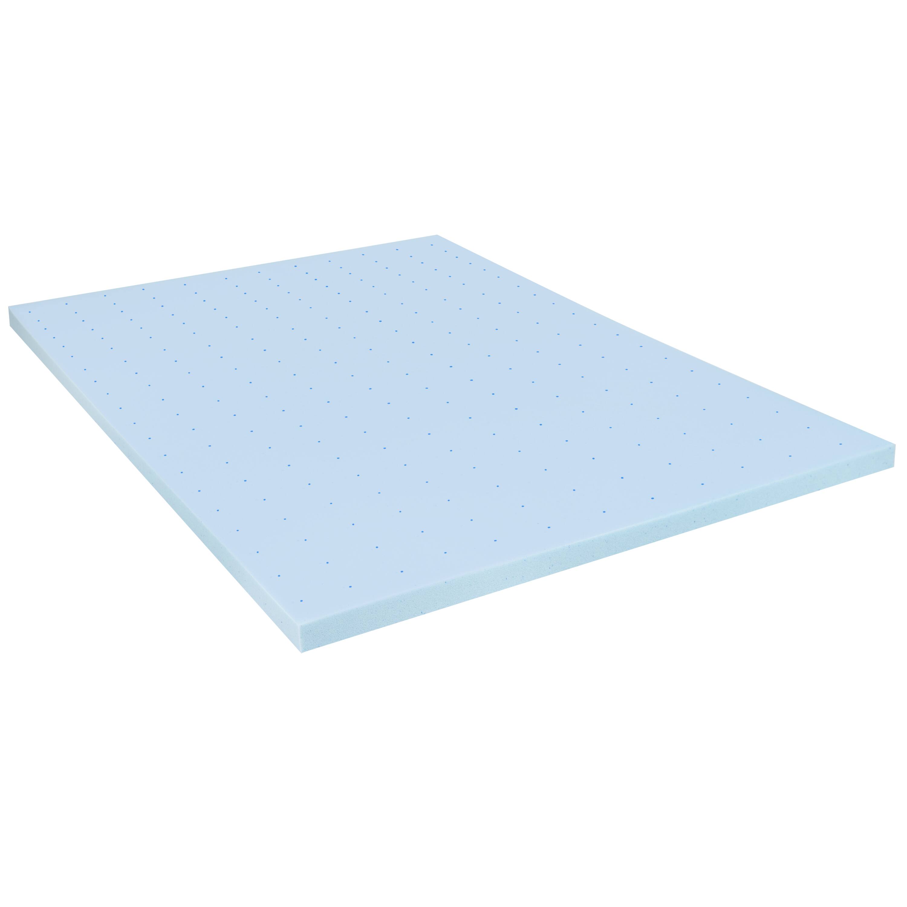 Alt View 1. Emma + Oliver - 2 Inch Gel Infused Cool Touch CertiPUR-US Certified Memory Foam Topper - Blue.