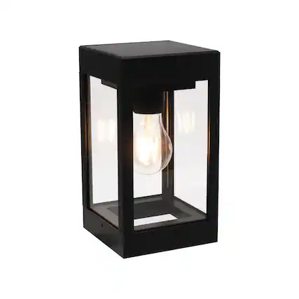 Front. Techko Maid - Outdoor Solar Portable Path Light Coach Sconce - Black.