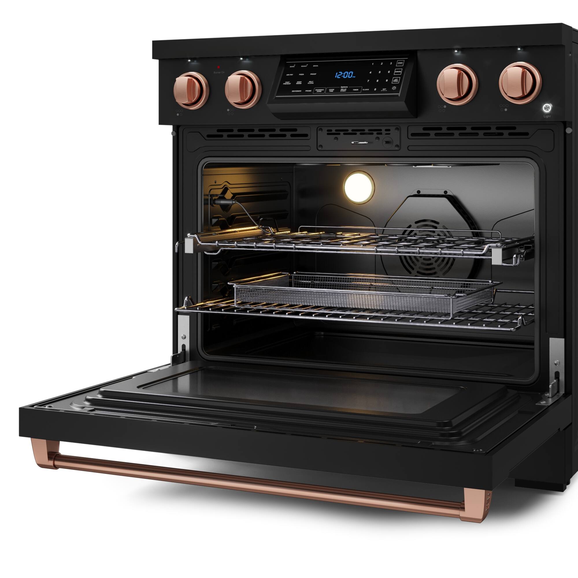 Alt View 12. Thor Kitchen - Gordon Ramsay Series by Thor Kitchen 6.0 Cu. Ft Freestanding Electric Range with Rose Gold Hardware - Black.