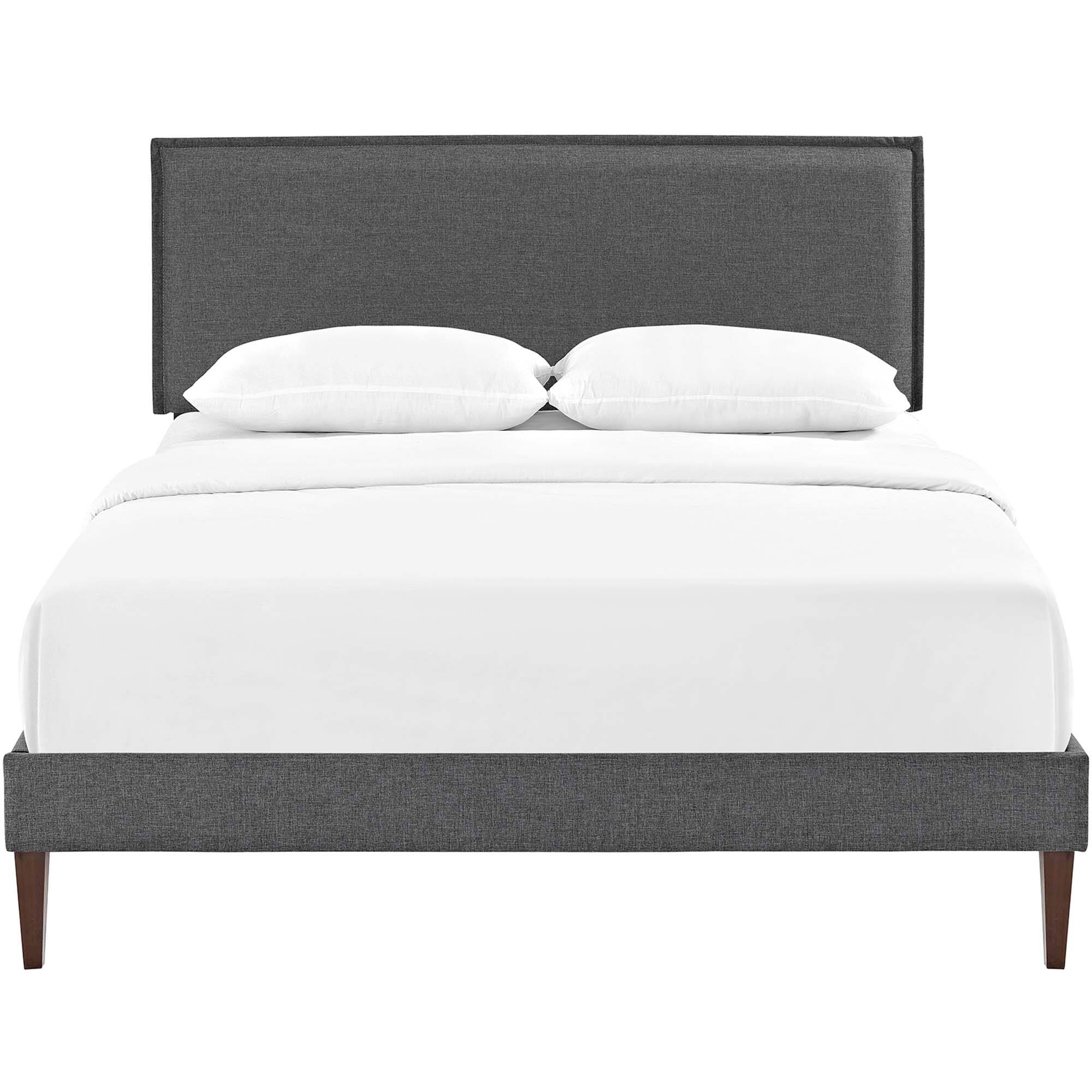 Alt View 1. Modway - Reign Performance Velvet Queen Platform Bed Frame - White.
