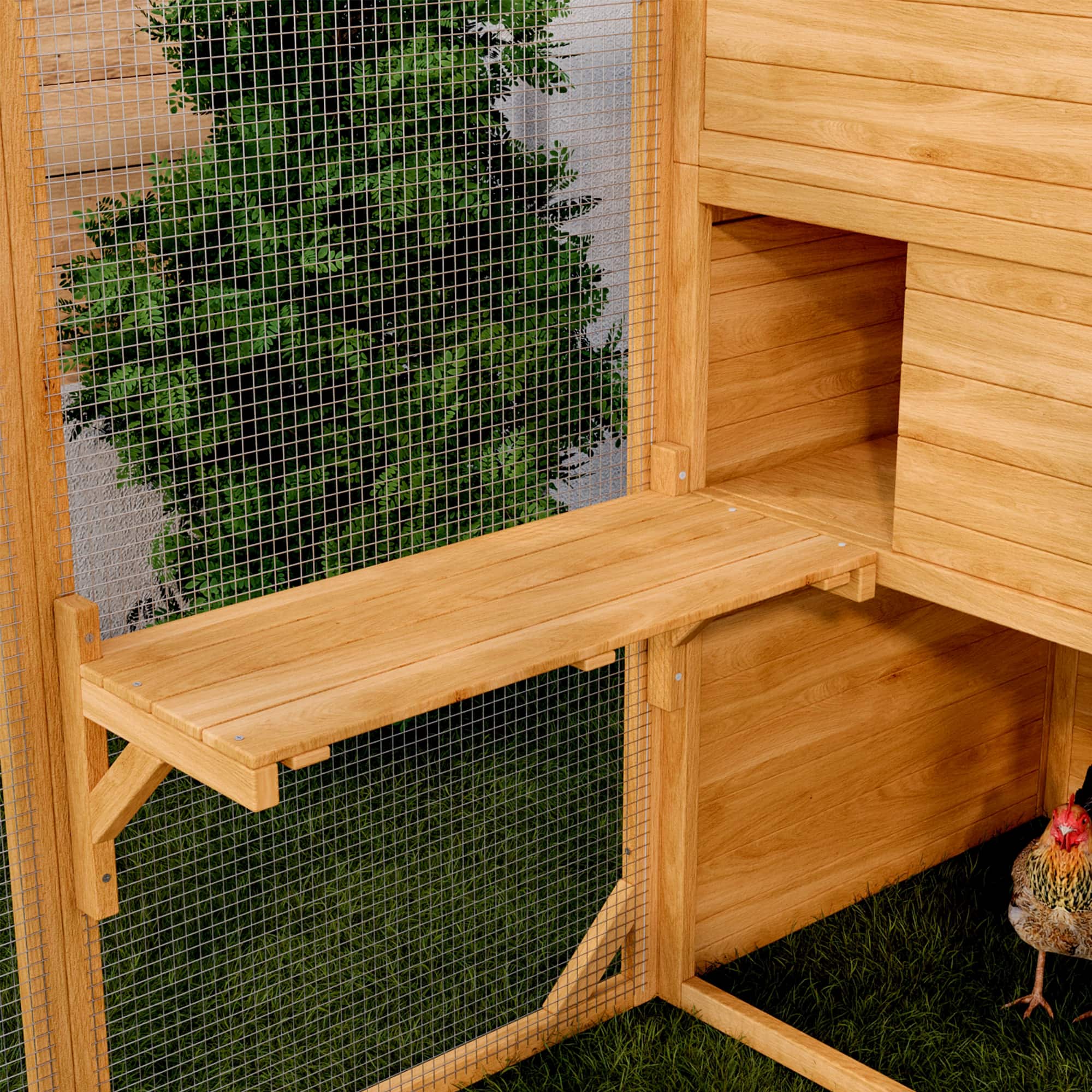 Famapy Large Outdoor Pet Cage with Galvanized Wire Mesh Multi