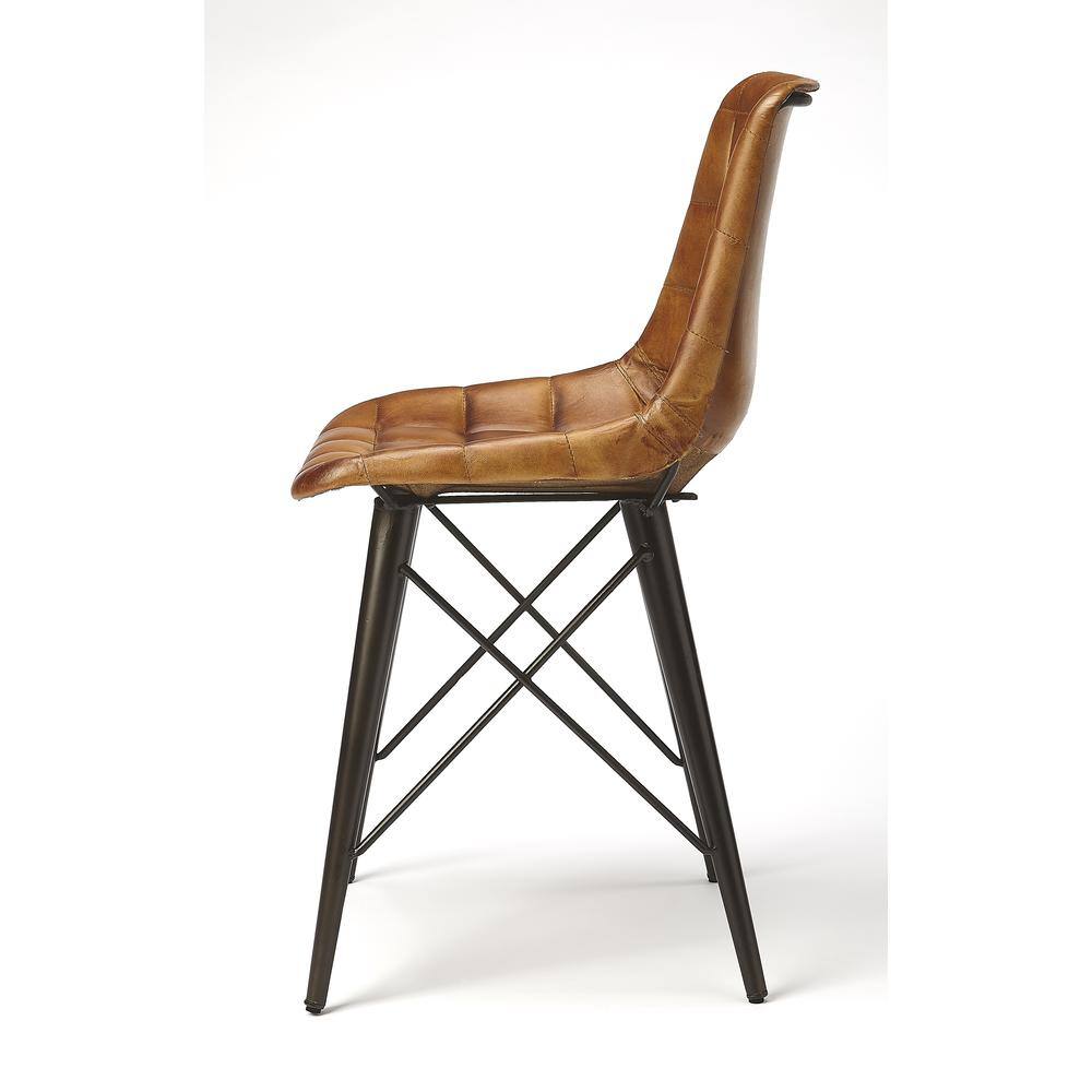 Left. Butler Specialty - Patty Leather Side Chair - Medium Brown.
