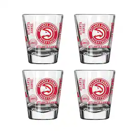Logo Brands - Atlanta Hawks 4-Pack 2oz. Shot Glass Set - Multicolor