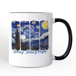 OrnamentallyYou - Vincent Van Gogh The Starry Night Mug, Famous Painting Gift - White