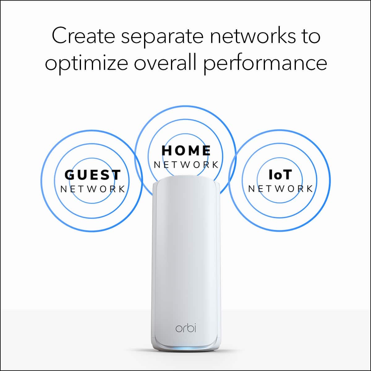 Create separate networks to optimize overall performance: Home Network, Guest Network, IoT Network, and Orbi Network.