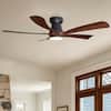 Front. Siljoy - 52 Inch Modern Low Profile Ceiling Fan with Light Matte Black Walnut Finish 5 Wood Blades Quiet DC Motor with Remote - Brown.