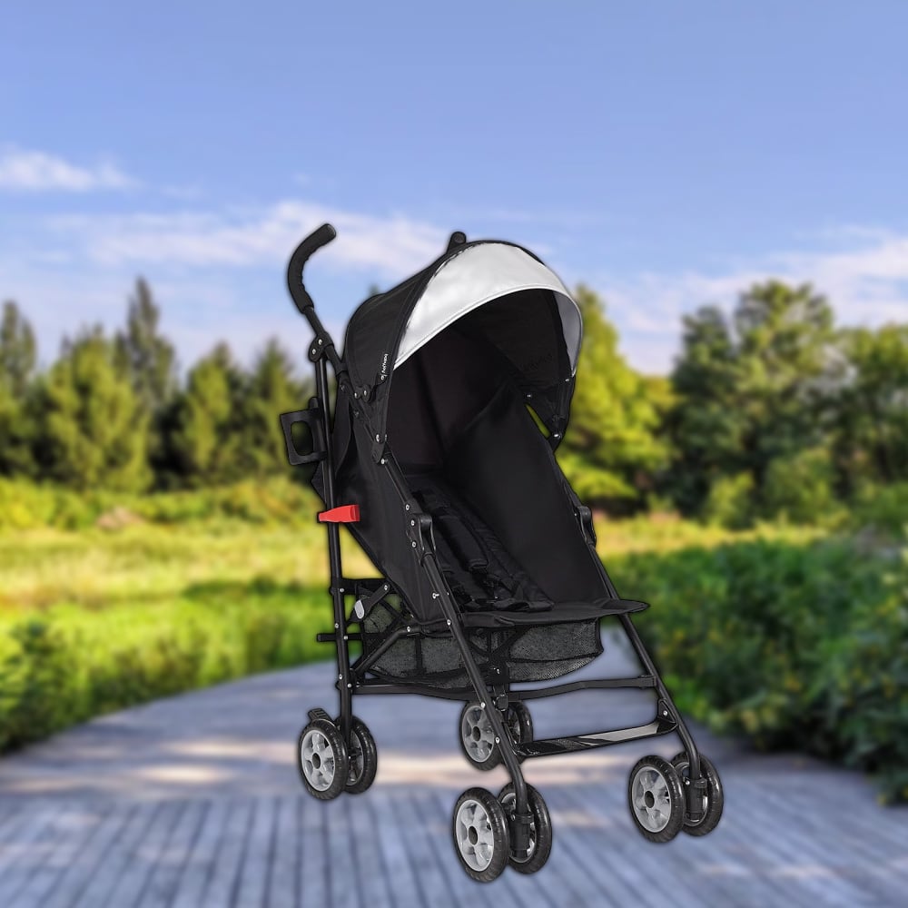 Hivvago - Compact Portable Umbrella Stroller for Babies and Toddlers Lightweight Travel Pram - Black