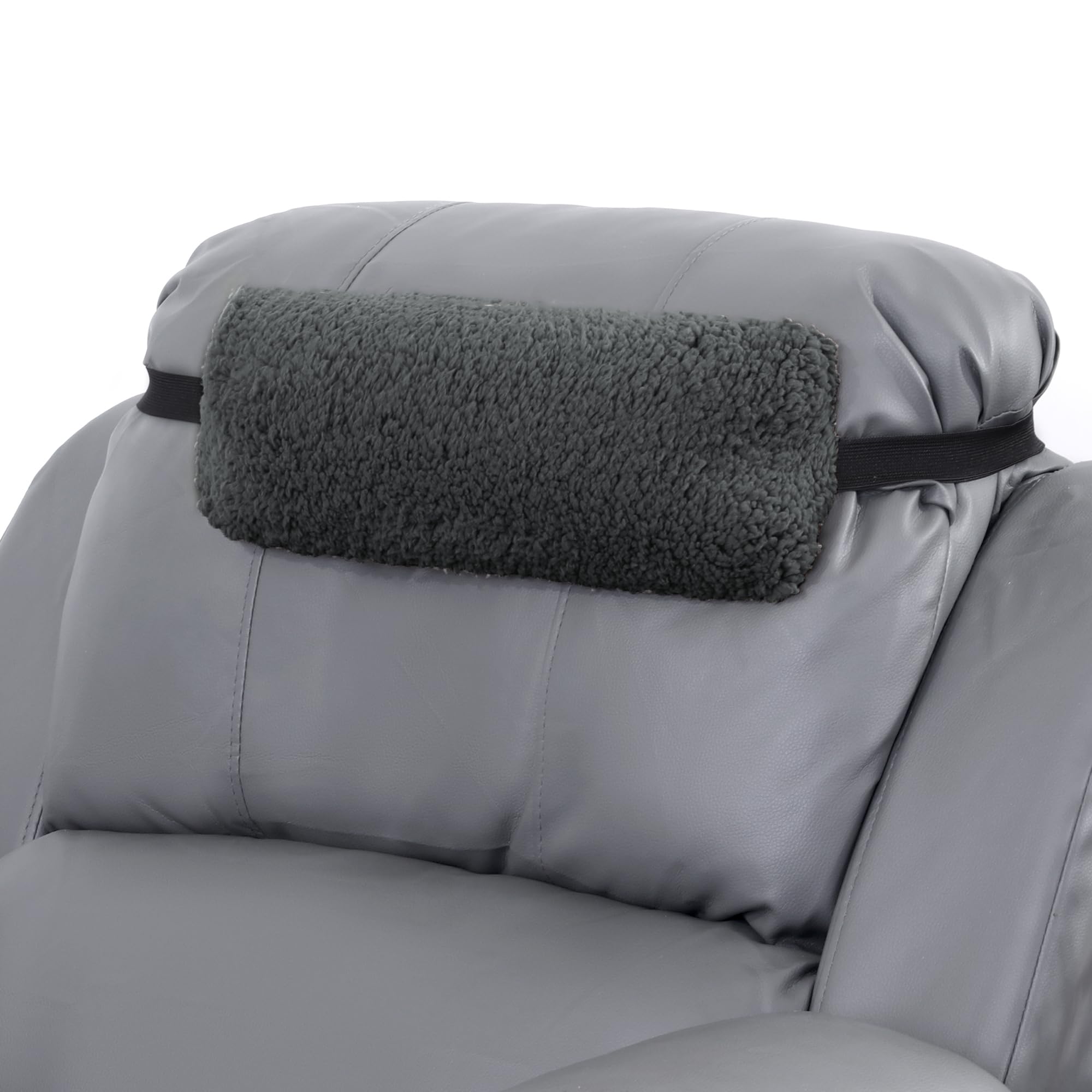 Alt View 3. Fabibe - Sherpa Fleece Lumbar Support Pillow with Headrest for Recliner,Memory Foam Recliner Chair Cushion for Back Pain - Khaki.