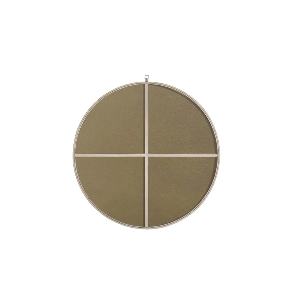 Back. Elegant Decor - Metal frame Round Mirror with decorative hook 36 inch Silver finish - Silver.