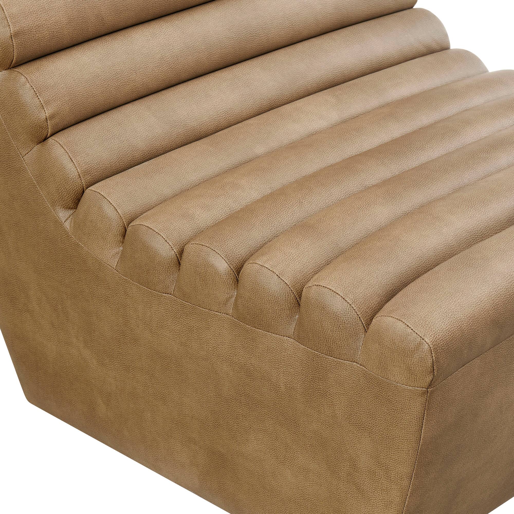 Alt View 5. Modway - Corbin Vegan Leather Armless Accent Chair by Modway - Toast.