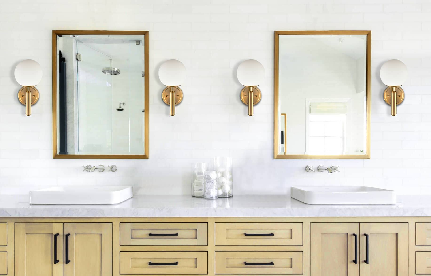 Angle. MOOSE - Mid Century Modern Wall Sconces - Gold.