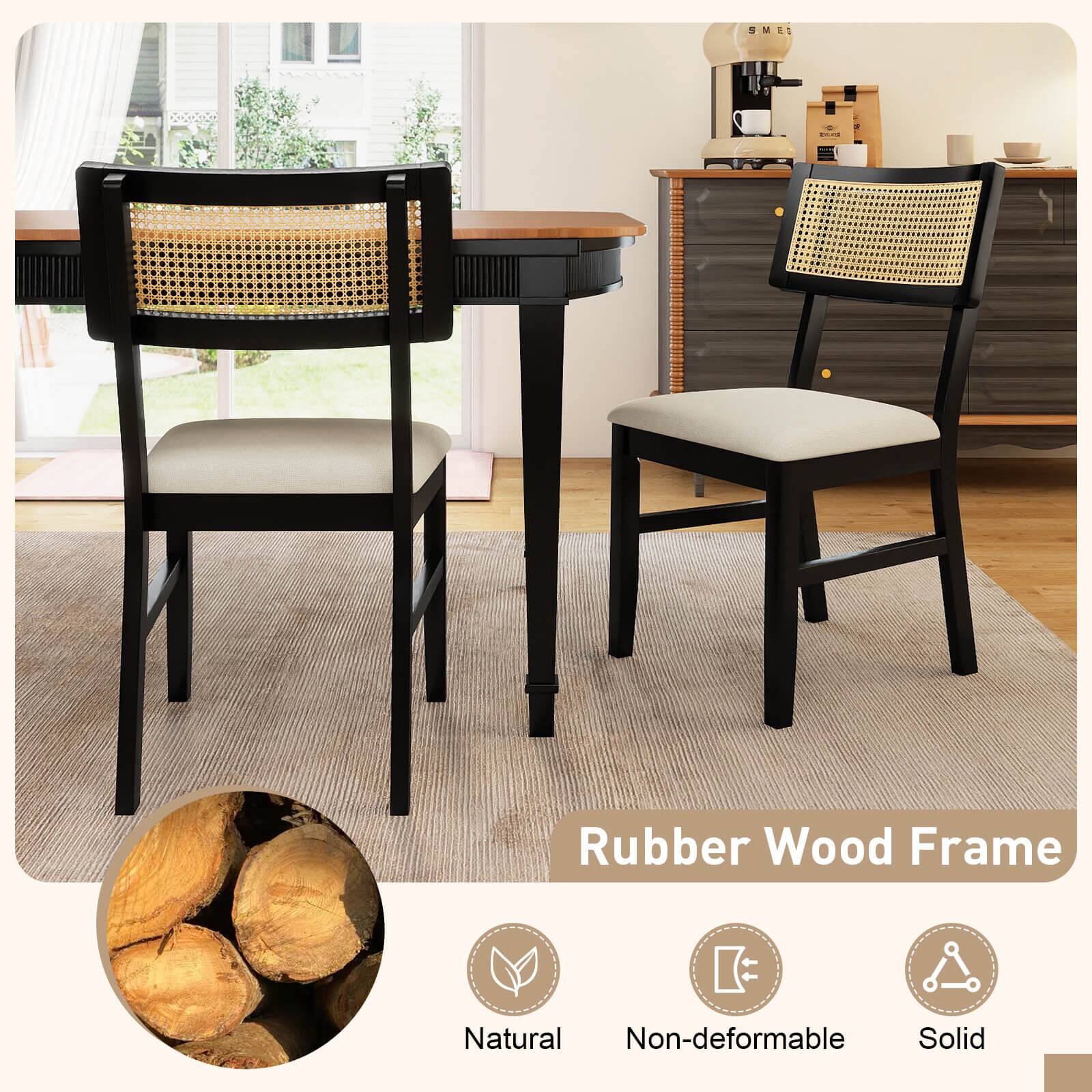 Rubber Wood Frame  
Natural  
Non-deformable  
Solid