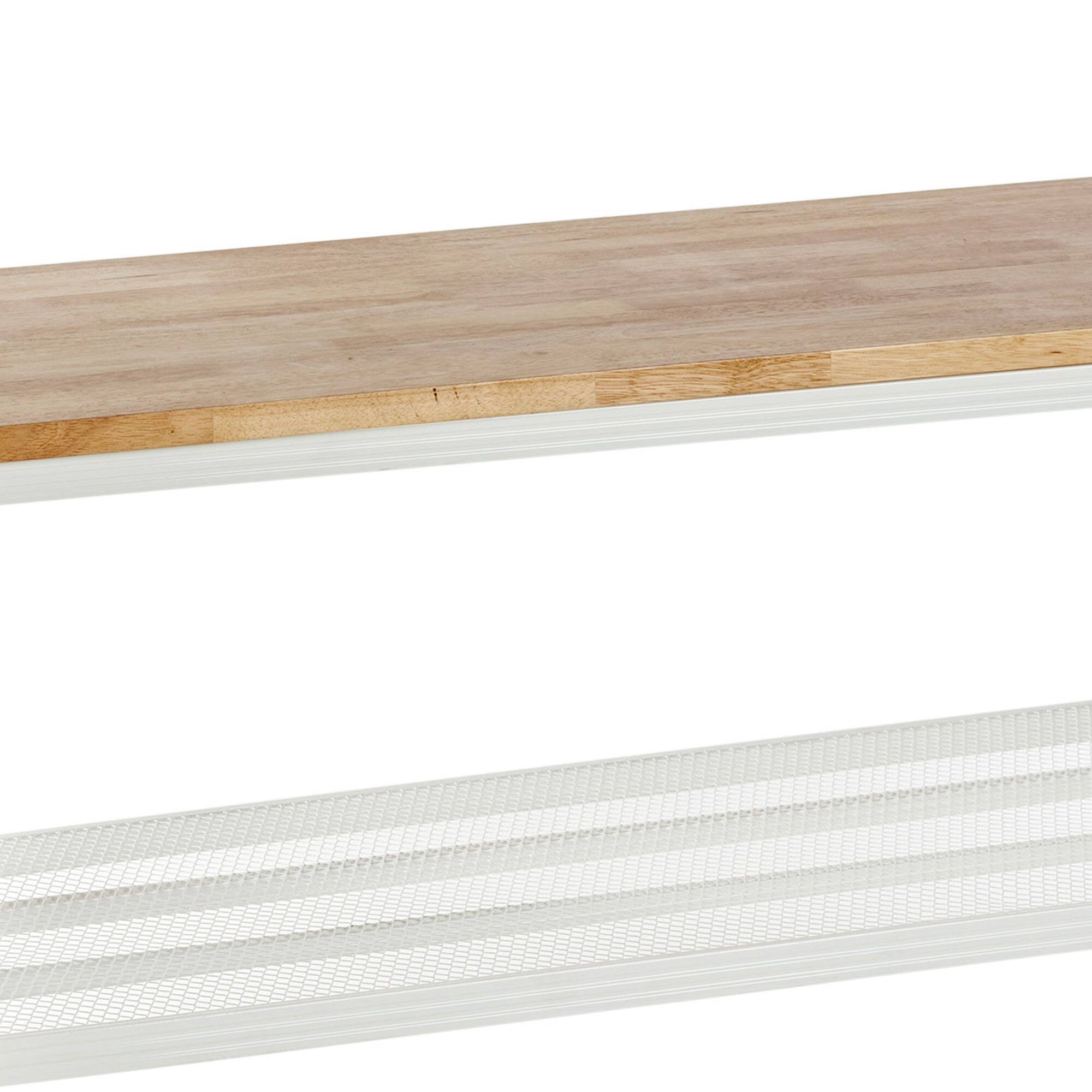 Alt View 8. Design Ideas - Design Ideas MeshWorks 2 Tier Wood Top Metal Storage Shelving Unit Rack, White - White.